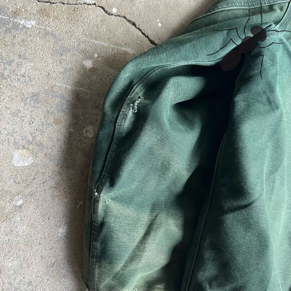 Vintage Y2K Carhartt faded J130 SPC green hooded work wear jacket - Picture 15 of 16